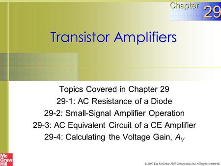 Transistor Amplifiers