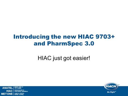 Introducing the new HIAC and PharmSpec 3.0