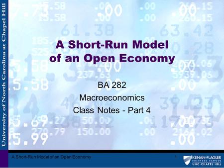 A Short-Run Model of an Open Economy1 BA 282 Macroeconomics Class Notes - Part 4.