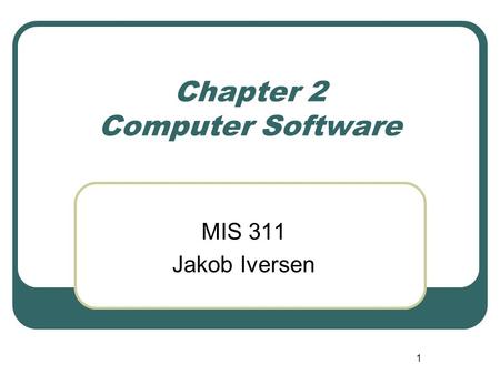 Chapter 2 Computer Software