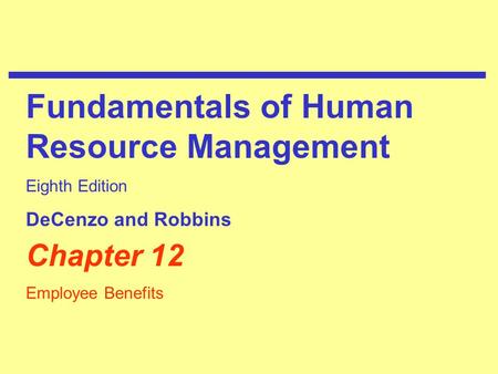 Fundamentals of Human Resource Management