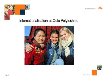 3 / 2005 Internationalisation at Oulu Polytechnic.