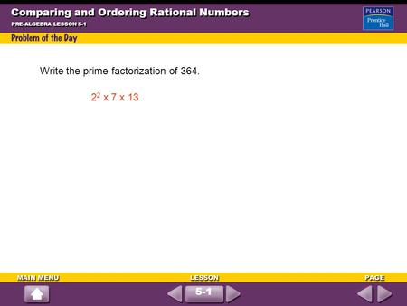 Comparing and Ordering Rational Numbers