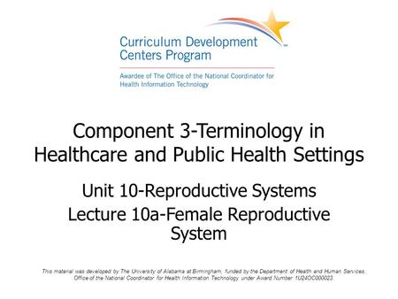 Component 3-Terminology in Healthcare and Public Health Settings