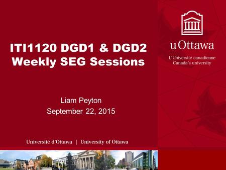 ITI1120 DGD1 & DGD2 Weekly SEG Sessions