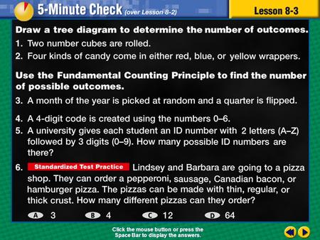 Transparency 3 Click the mouse button or press the Space Bar to display the answers.