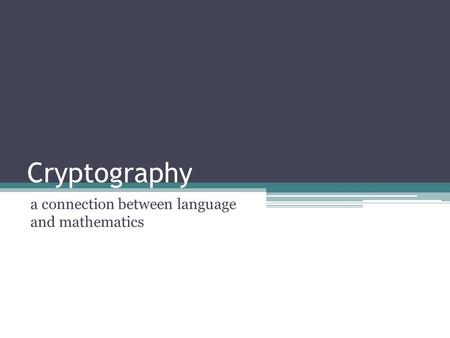 a connection between language and mathematics