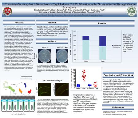 The Helicobacter pylori Effector Protein CagA Induces Cell Proliferation in the Drosophila Gut Through the Gut Microbiota Elisabeth Dewailly 1 Allison.