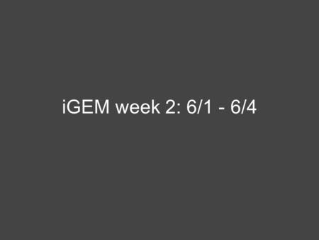 IGEM week 2: 6/1 - 6/4. Overview Bacterial Decoder Resistance Precipitation Cell Surface Engineering Magnetite Possible Metals: Mercury Arsenic Cadmium.