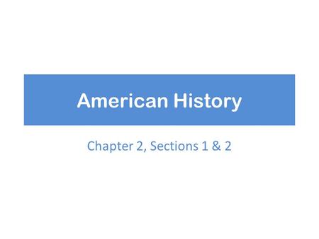 American History Chapter 2, Sections 1 & 2. Roanoke F The first English settlement F It failed. The colony disappeared. Sir Walter Raleigh was the founder.