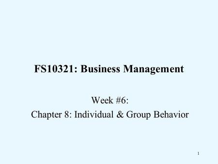 FS10321: Business Management