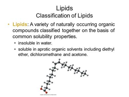 Classification of Lipids