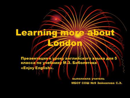 Learning more about London