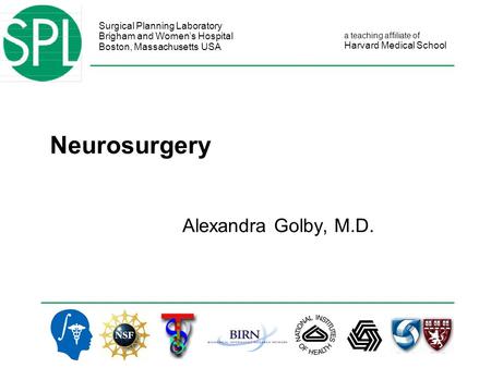 Surgical Planning Laboratory Brigham and Women’s Hospital Boston, Massachusetts USA a teaching affiliate of Harvard Medical School Neurosurgery Alexandra.