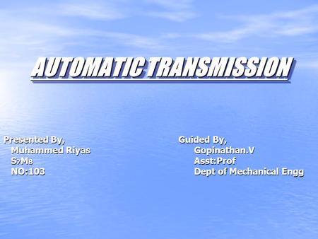 AUTOMATIC TRANSMISSION