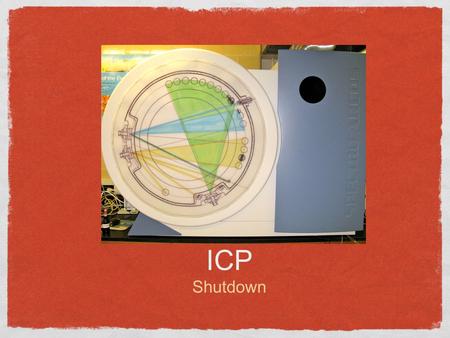 ICP Shutdown. Pump Flush the nebulizer spray chamber with acid for 5 minutes by choosing the location of the 3% HNO3 and moving the sample needle “position”.