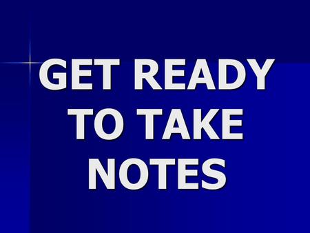 GET READY TO TAKE NOTES. Come on people, this is not rocket science Thursday, October 01, 2015.