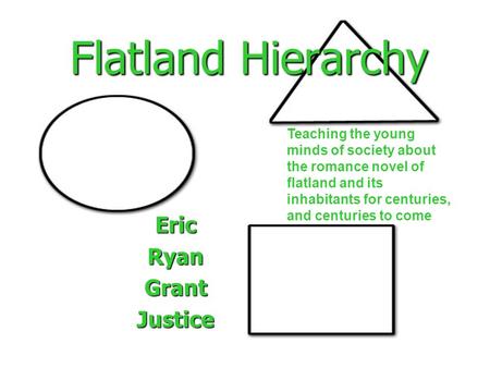 Flatland Hierarchy EricRyanGrantJustice Teaching the young minds of society about the romance novel of flatland and its inhabitants for centuries, and.