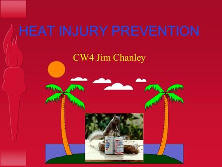 HEAT INJURY PREVENTION CW4 Jim Chanley. REFERENCES AR 40-5 FM 21-20-1 FM 1-301 FM 21-76.