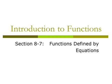 Introduction to Functions