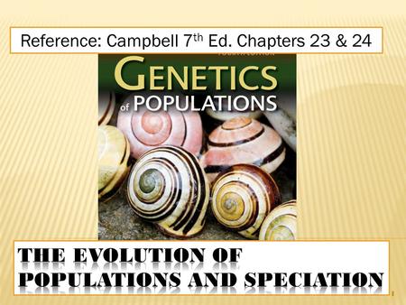 The Evolution of Populations and Speciation