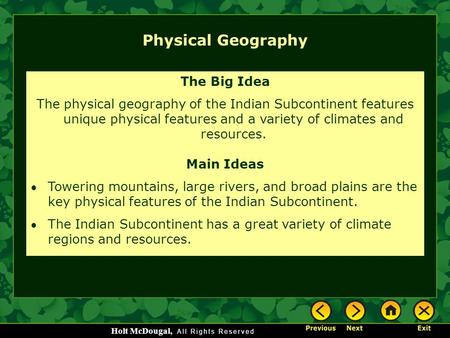 Physical Geography The Big Idea