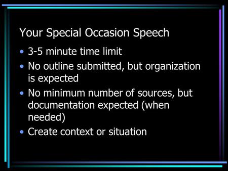 Your Special Occasion Speech