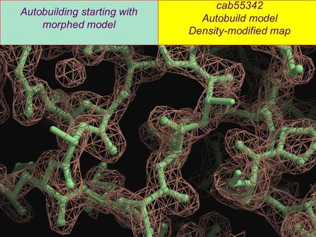 Cab55342 Autobuild model Density-modified map Autobuilding starting with morphed model.