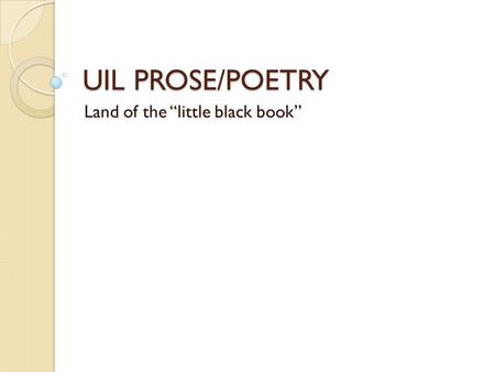 Land of the “little black book”