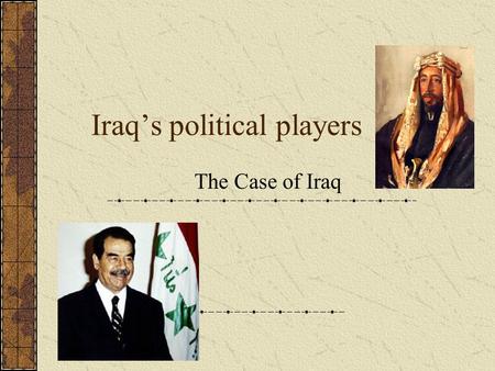 Iraq’s political players The Case of Iraq. Map of Iraq.