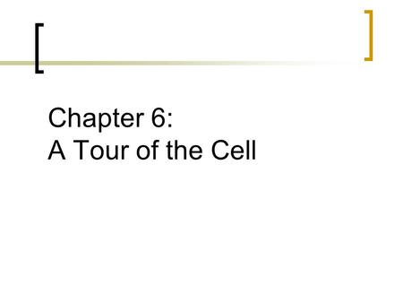 Chapter 6: A Tour of the Cell. Observation Is the keystone of science. Need: Techniques to observe cells.