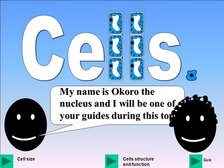 Cells My name is Okoro the nucleus and I will be one of