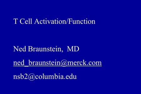 T Cell Activation/Function