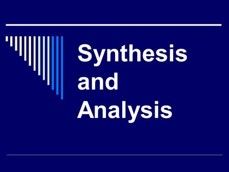 Synthesis and Analysis. Learn how to prepare a sample of an insoluble salt ( page 35 ) Learn to write a word equation for a precipitation reaction to.