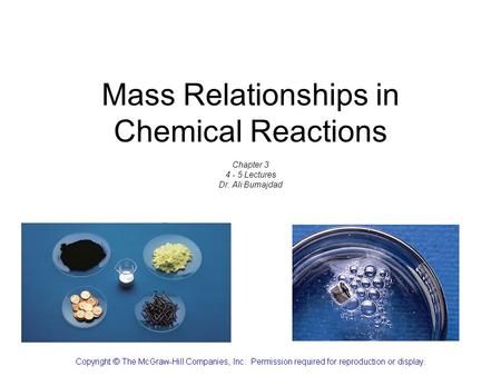 Mass Relationships in Chemical Reactions