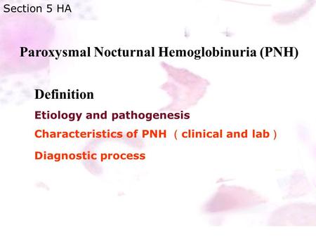 Paroxysmal Nocturnal Hemoglobinuria (PNH)