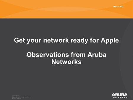 Get your network ready for Apple Observations from Aruba Networks