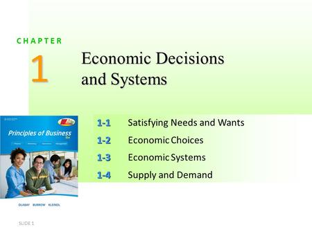 1 Economic Decisions and Systems 1-1 Satisfying Needs and Wants