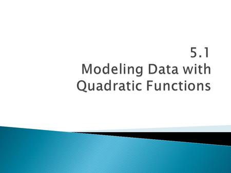  Quadratic function ◦ A function that can be written in the standard form ◦ ax 2 +bx+c ◦ a is never “0” ◦ Domain of the function is all real numbers.