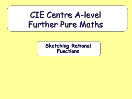 Sketching Rational Functions