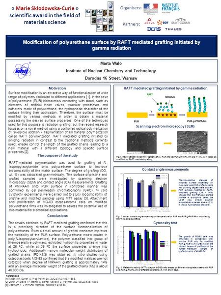 References [1] Nasef MM, Guven O. Prog Polym Sci. 2012;37(12):1597-1656. [2] Quinn JF, Davis TP, Barner L, Barner-Kowollik C. Polymer. 2007;48(22):6467-6480.