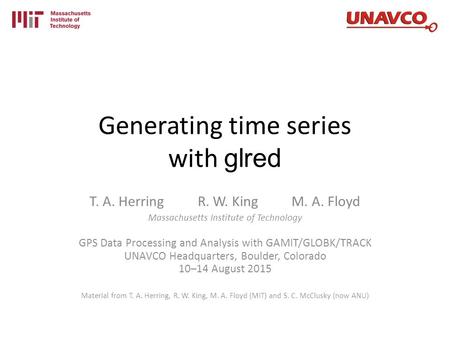 Generating time series with glred