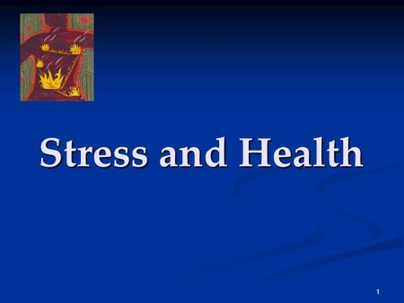 1 Stress and Health. 2 Behavioral Medicine Centers for Disease Control (CDC) claim that half of the deaths in the US are due to people’s behaviors (smoking,