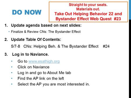 Take Out Helping Behavior 22 and Bystander Effect Web Quest #23