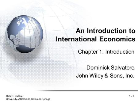 An Introduction to International Economics