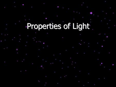 Properties of Light.