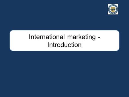 International marketing - Introduction