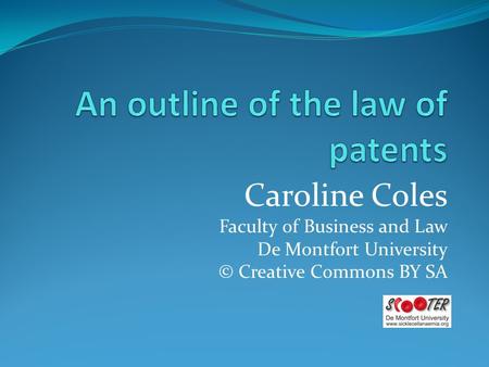 Caroline Coles Faculty of Business and Law De Montfort University © Creative Commons BY SA.