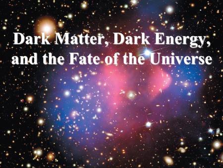 Dark Matter, Dark Energy, and the Fate of the Universe