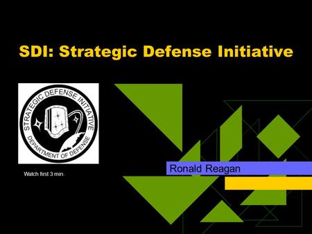 SDI: Strategic Defense Initiative